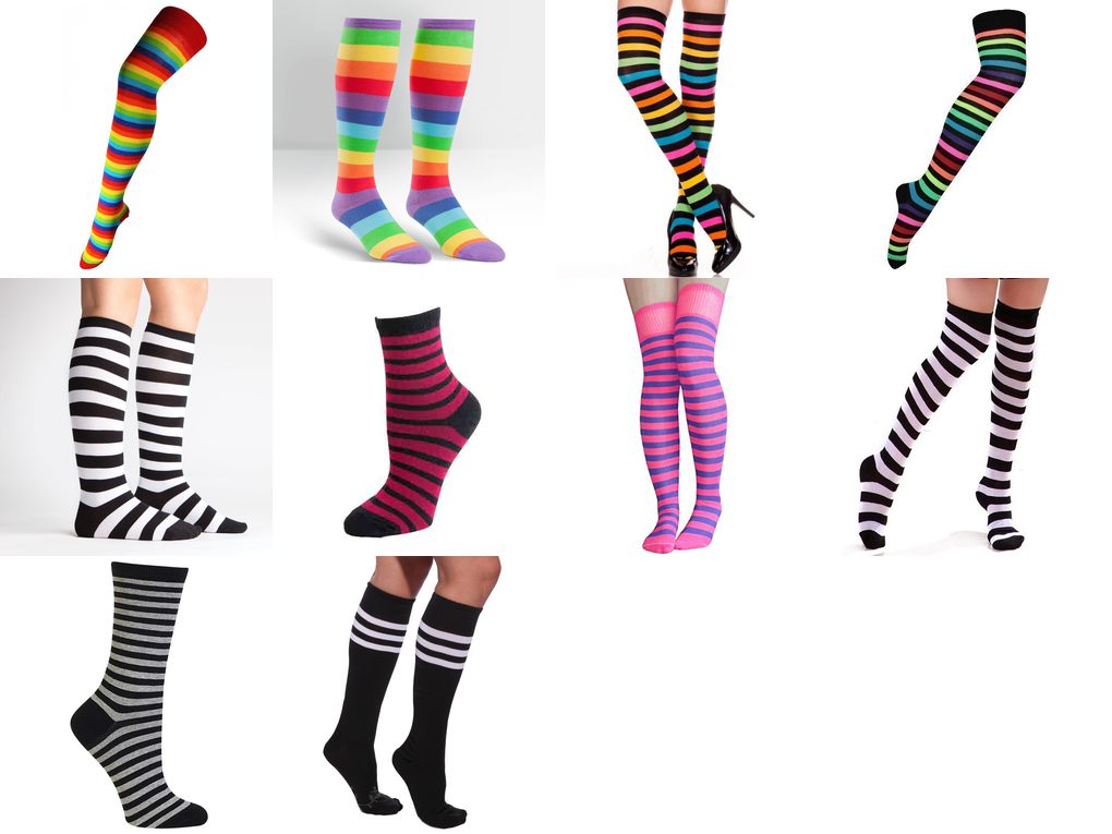 striped womens socks